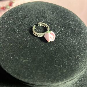 Purple Flower Toe Ring Adjustable